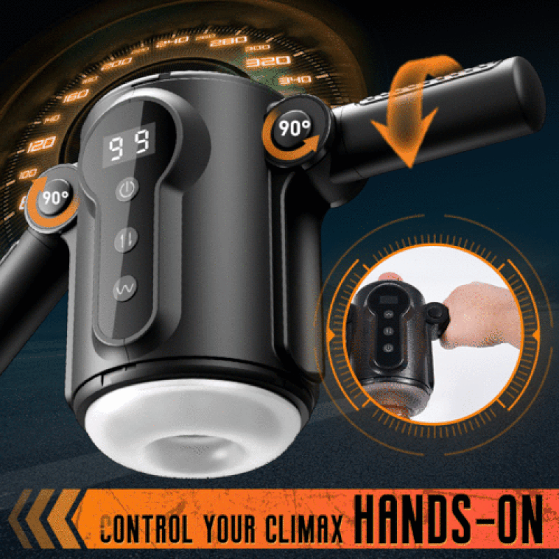 Automatischer Masturbator für Männer mit zwei Griffen und Stretch-Vibrationen mit 9 Frequenzen