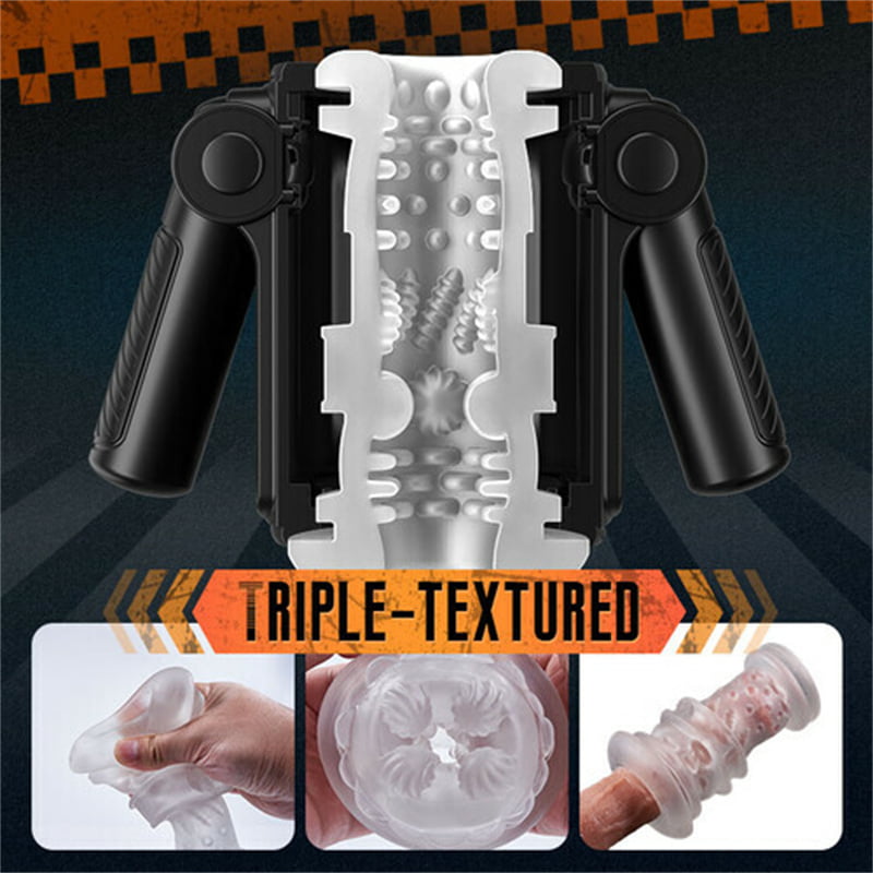 Automatischer Masturbator für Männer mit zwei Griffen und Stretch-Vibrationen mit 9 Frequenzen