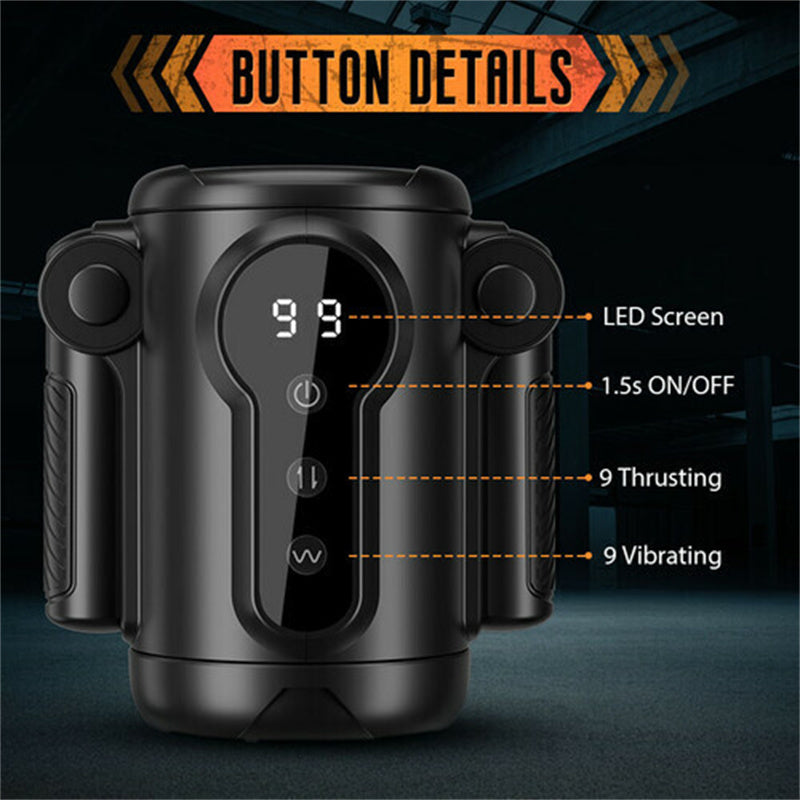 Automatischer Masturbator für Männer mit zwei Griffen und Stretch-Vibrationen mit 9 Frequenzen