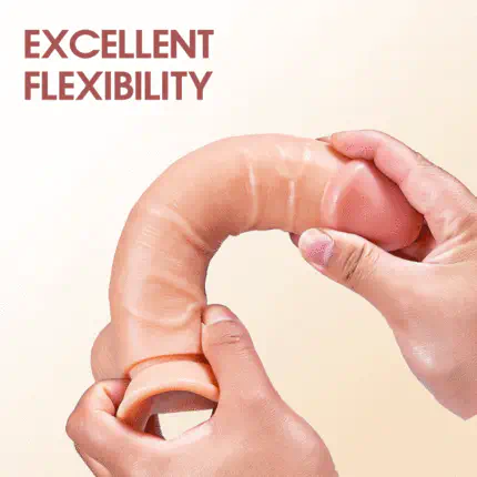 AcmeJoy - Upturned Design Silicone Dildo with Suction Cup 7.67In