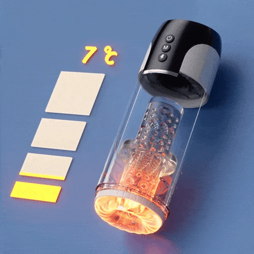 Tragbarer 7-stoßender und vibrierender, erhitzender Vocal-Masturbationsbecher