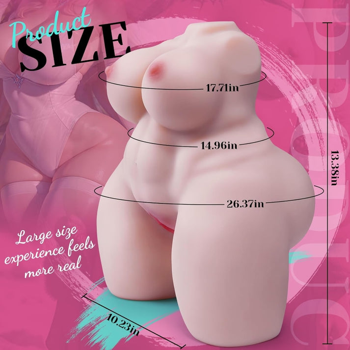 Emma BBW 9,8 Pfund Poupée sexuelle avec de gros seins et des poils, un jeu de sexe masculin, une poupée sexuelle 