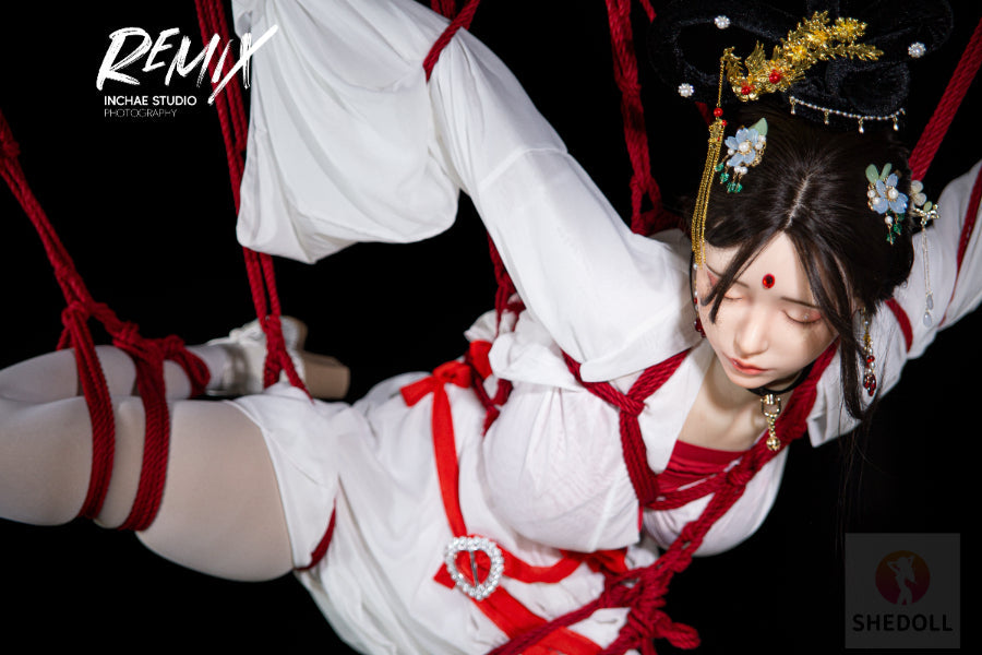 163cm/5ft4 H-cup Silicone Head Eyes Closed BDSM Sex Doll - Chuyue