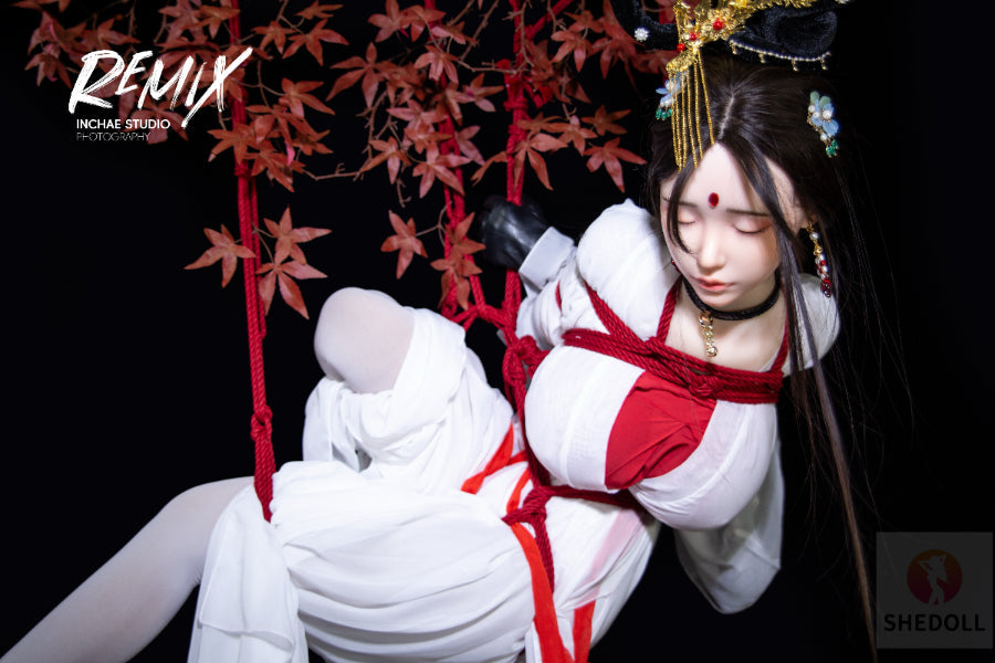 163cm/5ft4 H-cup Silicone Head Eyes Closed BDSM Sex Doll - Chuyue