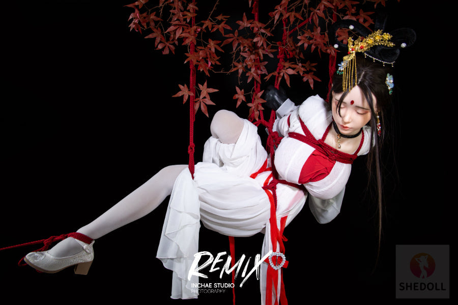 163cm/5ft4 H-cup Silicone Head Eyes Closed BDSM Sex Doll - Chuyue