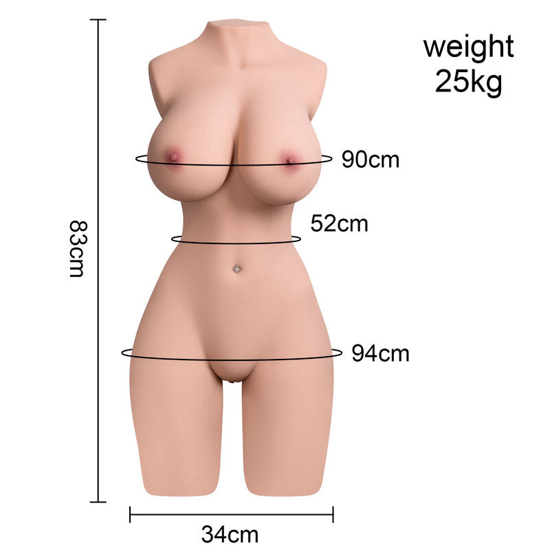 【Electric Sex Torso】Wallis 1:1 Sex Torso&Doll 55.11lbs Tpr Material Has High Elasticity And Real Touch