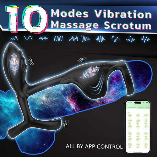 Acmejoy - Couple Use APP Control 10 Vibrating Male Silicone Penis Ring BKC Acmejoy - Couple Use APP Control 10 Vibrating Male Silicone Penis Ring BKC