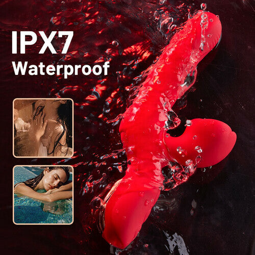 Acmejoy - 7 Thrusting Wiggling Rose Stimulator Vibrator