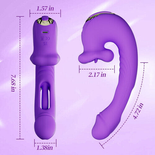 Acmejoy - Upgraded Mouth-Shaped 3 In 1 Flapping & Biting & Toungue Vibrator