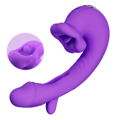 Acmejoy - Upgraded Mouth-Shaped 3 In 1 Flapping & Biting & Toungue Vibrator