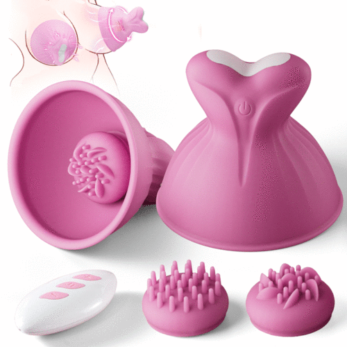 Acmejoy - 7 Vibrating & Rotation Nipple Toys with Replaceable Message BKC Acmejoy - 7 Vibrating & Rotation Nipple Toys with Replaceable Message BKC