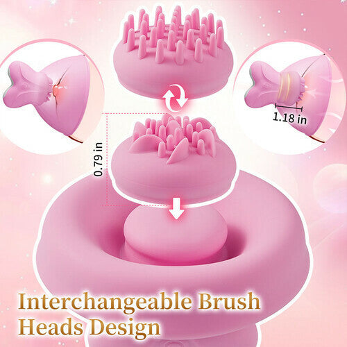 Acmejoy - 7 Vibrating & Rotation Nipple Toys with Replaceable Message Head