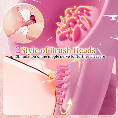 Acmejoy - 7 Vibrating & Rotation Nipple Toys with Replaceable Message Head