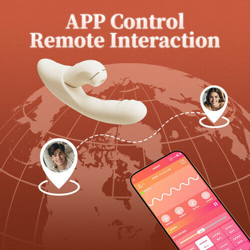 Acmejoy - 4 IN 1 APP Control Thrusting Sucking Heating G-spot Vibrators Detachable Stimulator