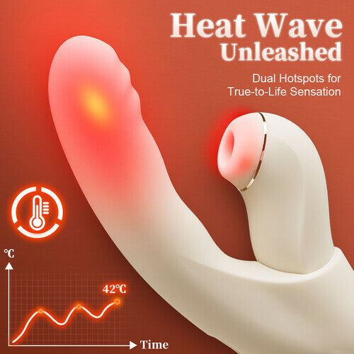Acmejoy - 4 IN 1 APP Control Thrusting Sucking Heating G-spot Vibrators Detachable Stimulator