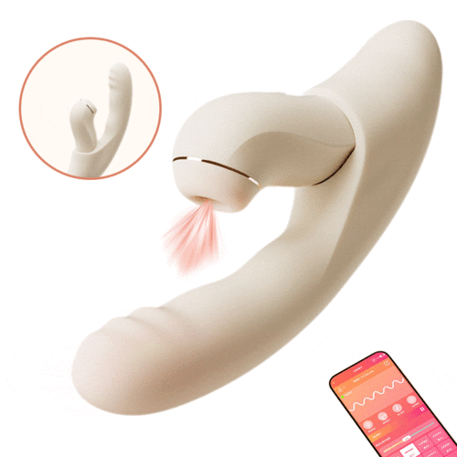 Acmejoy - 4 IN 1 APP Control Thrusting Sucking Heating G-spot Vibrators Detachable Stimulator
