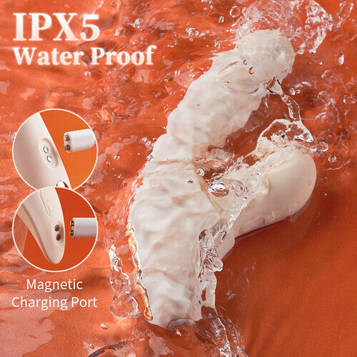 Acmejoy - 4 IN 1 APP Control Thrusting Sucking Heating G-spot Vibrators Detachable Stimulator