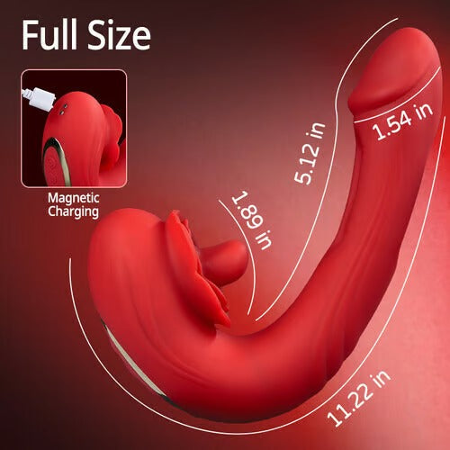 Acmejoy- Rose Rotation Tongue Licking Flapping Vibrator