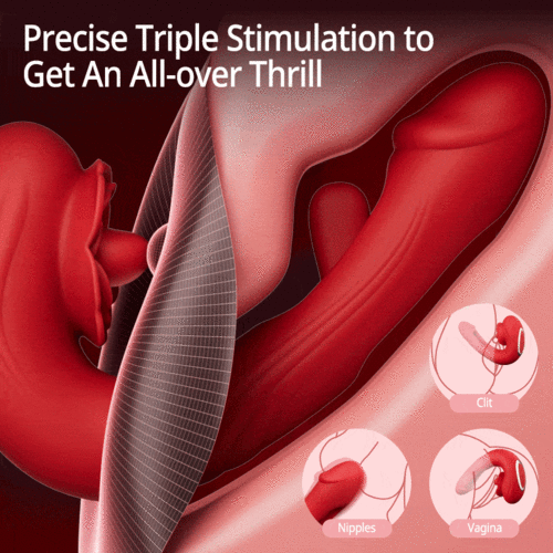 Acmejoy- Rose Rotation Tongue Licking Flapping Vibrator