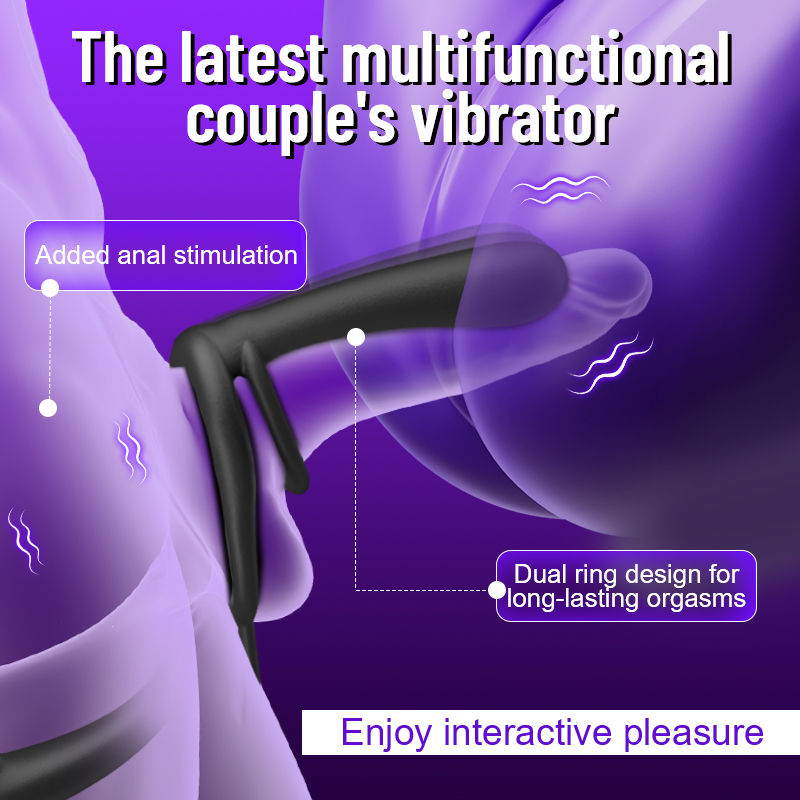 Double Penetration  Double Vibration  Couple Vibrator with Locking Sperm Ring