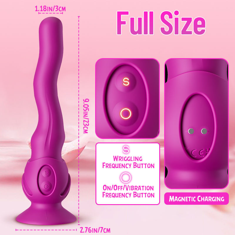 New Wriggling Technology Vibrator  With Detachable Suction Cup
