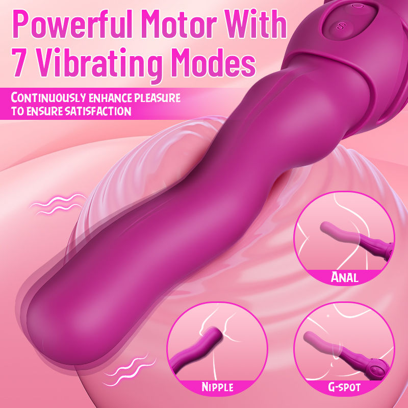 New Wriggling Technology Vibrator  With Detachable Suction Cup