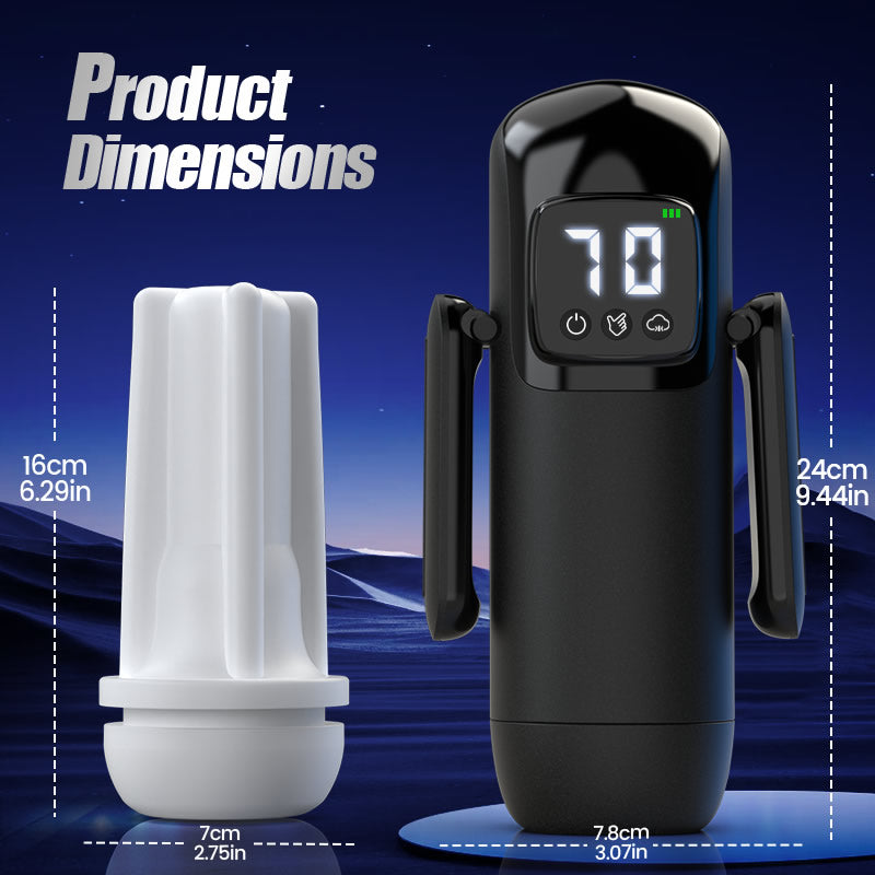 Phantom - 7 Suctions 7 Vibrations  Dual Handles  Large Granule Channel Texture  Male Masturbator