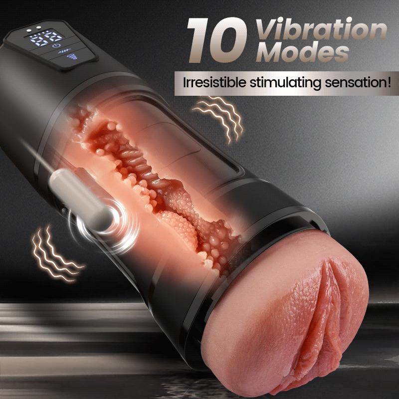 Challenger - 10 Vibrations, 5 Suctions, Ultra-Realistic Vagina, Simulated Masturbator