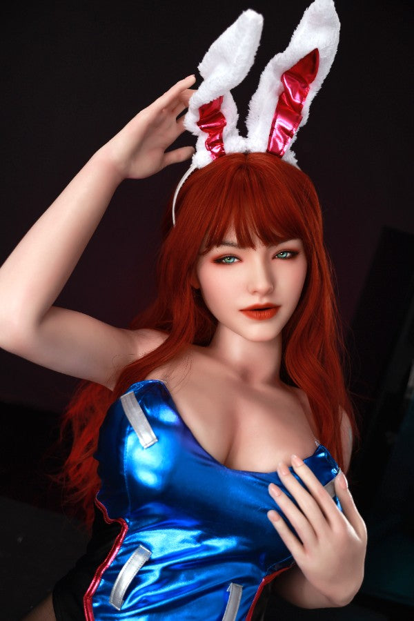 165cm/5ft5 D-cup Redhead Rabbit Full Silicone Sex Doll - #604