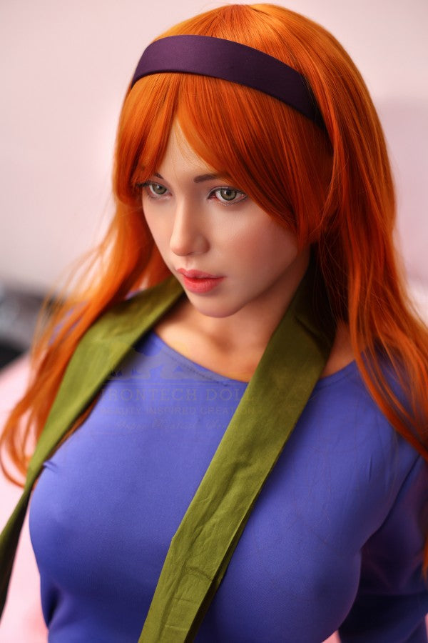 167cm/5ft6 E-Cup Japanese Redhead Big Tits Silicone Sex Doll - S42