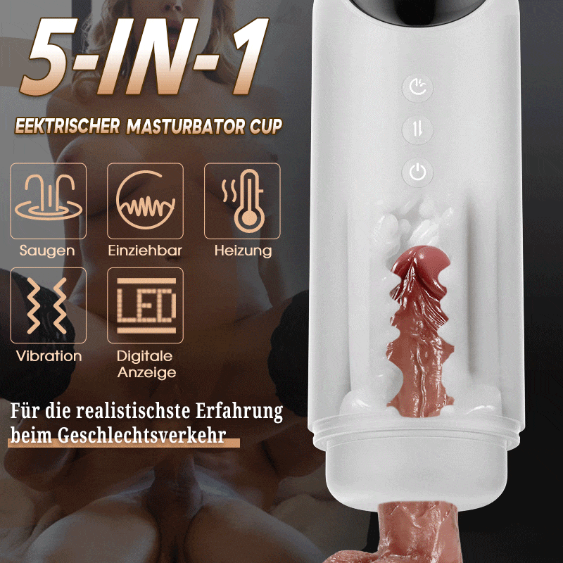 4 Schieben 4 Saugen 10 Vibration Heizfunktion Masturbator Cup