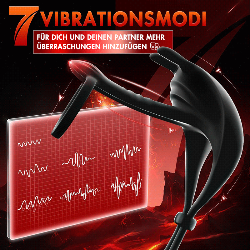 Ring-Vibrator pour deux anneaux péniens avec 7 modes de vibration 