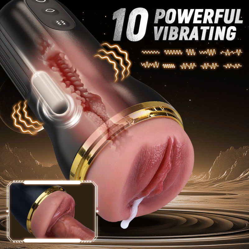 SUPER!!-5 Sucking 10 Vibrating Simulated Vagina Eingang Männliche Masturbation Cups