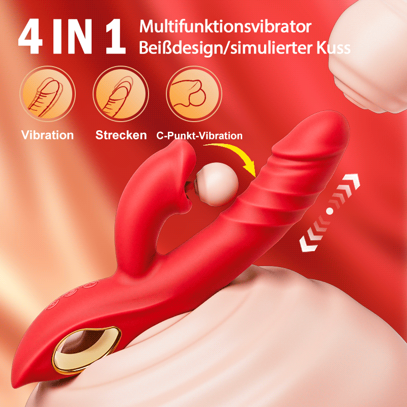 4-in-1-G-Punkt-Vibrator, lippenbeißende Klitorisstimulation, Sexspielzeug für Frauen und Paare