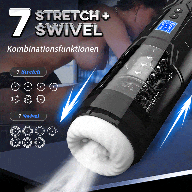 3-in-1 Teleskopischer, Rotierender, Vibrierender, elektrischer Masturbation Cup mit 7 Frequenzen