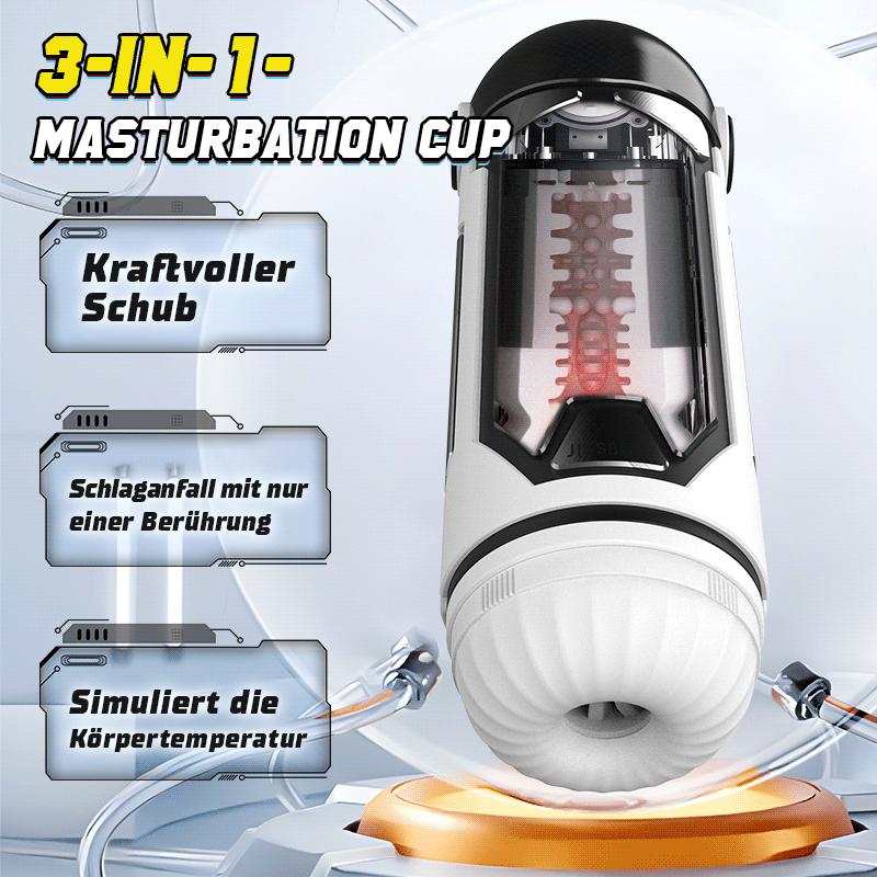 Masturbationstasse für Männer mit 4 Dehnungsmodi und Heizfunktion mit verstellbarer Staubschutzhülle 