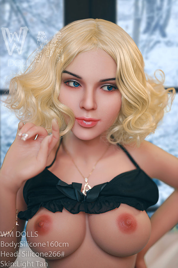 160cm/5ft3 D-cup Blond Hair Silicone Sex Doll – #266