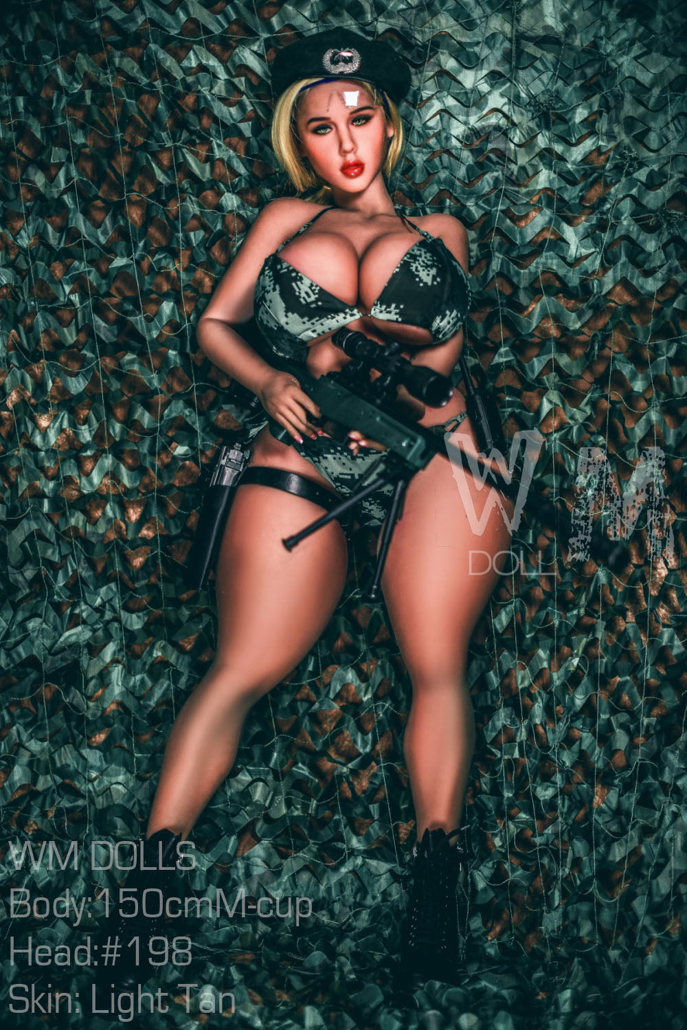 150cm/4ft11 M-cup BBW Thick Big Booty TPE Sex Doll with #198 Head