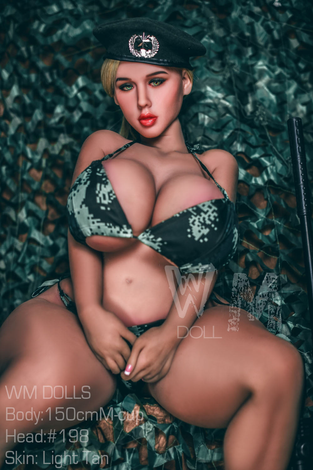 150cm/4ft11 M-cup BBW Thick Big Booty TPE Sex Doll with #198 Head