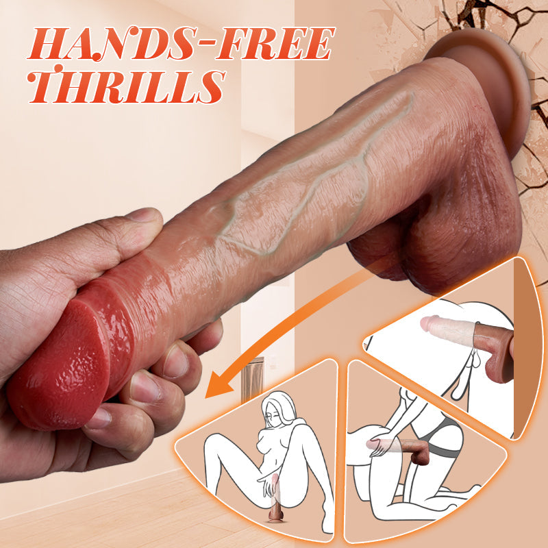 Acmejoy Thrusting Thick Long Lifelike Vibrating Dildo Huge Size 10.83 Inch