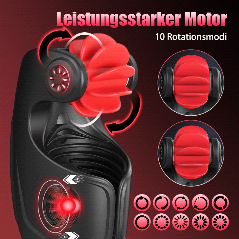 10 Klopfen &amp; Vibration 10 Rotationen Tornado Masturbateur Entraîneur 