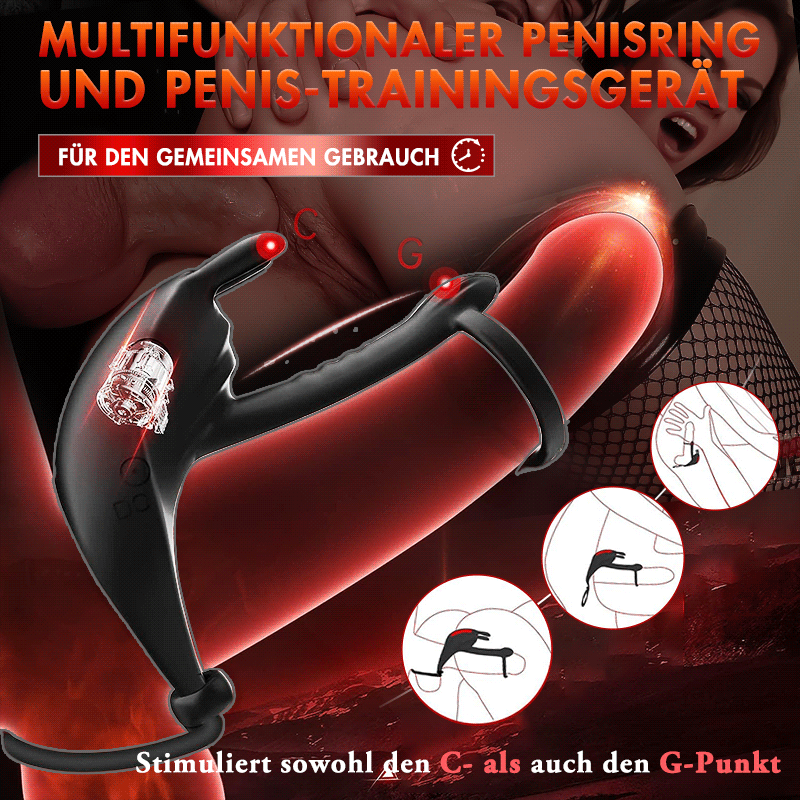 Ring-Vibrator pour deux anneaux péniens avec 7 modes de vibration 