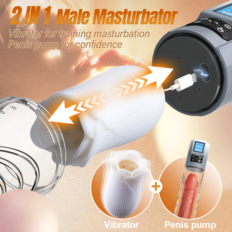 Penispumpe mit 10 Vibrations- und 6 Saugmodi, Penisverlngerung fr M BKC Penispumpe mit 10 Vibrations- und 6 Saugmodi, Penisverlngerung fr M BKC