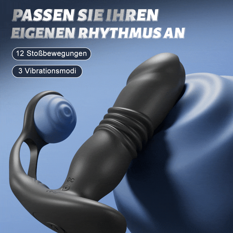 SAUL 3 Teleskopisch 12 Vibration Doppel-Penisring Prostata Vibrator