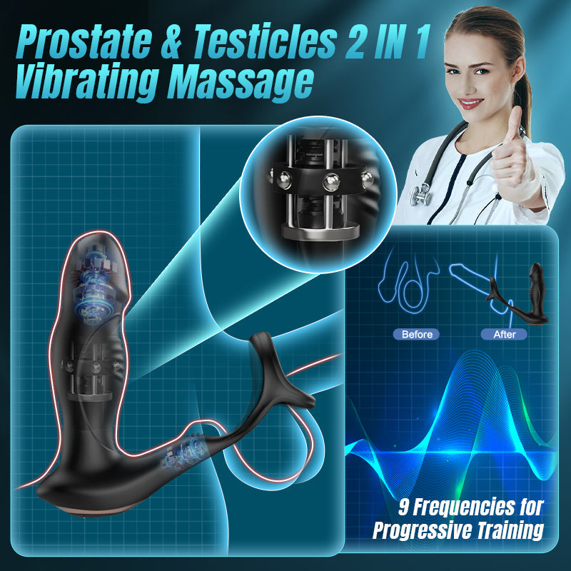 Blossom - 9 Wriggling Swaying Male Prostate Toy with Cock Ring