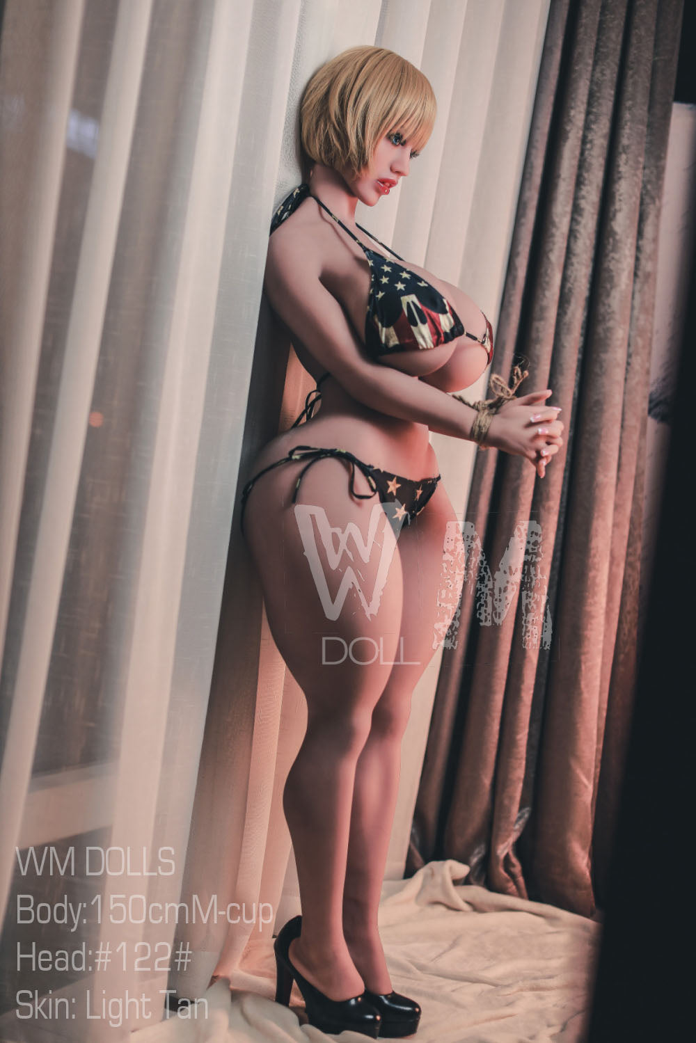 US In Stock - 150cm/4ft11 M-cup BBW Big Booty Thick TPE Sex Doll with #122 Head