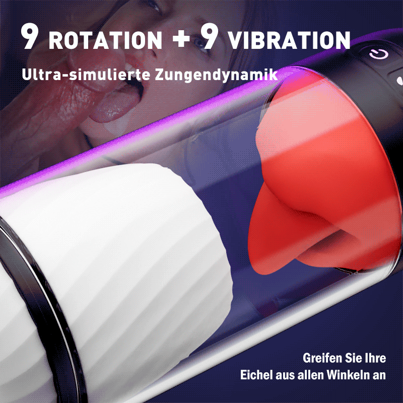 Oralsex-Banshee-Masturbator 4 in 1，Abnehmbarer，9Drehung 9Vibration，IPX7