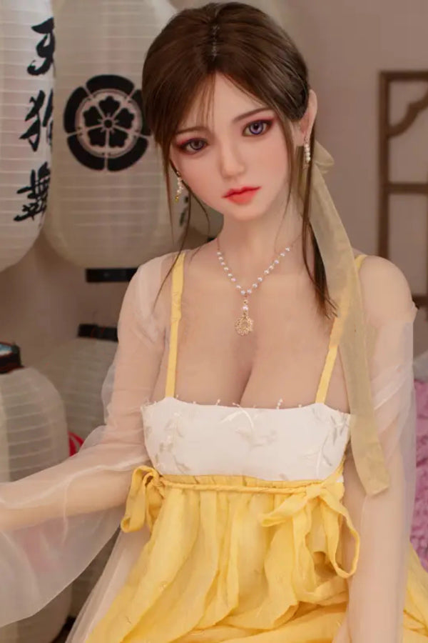 160cm/5ft3 D-cup Chinese Silicone Head Sex Doll - Wennie