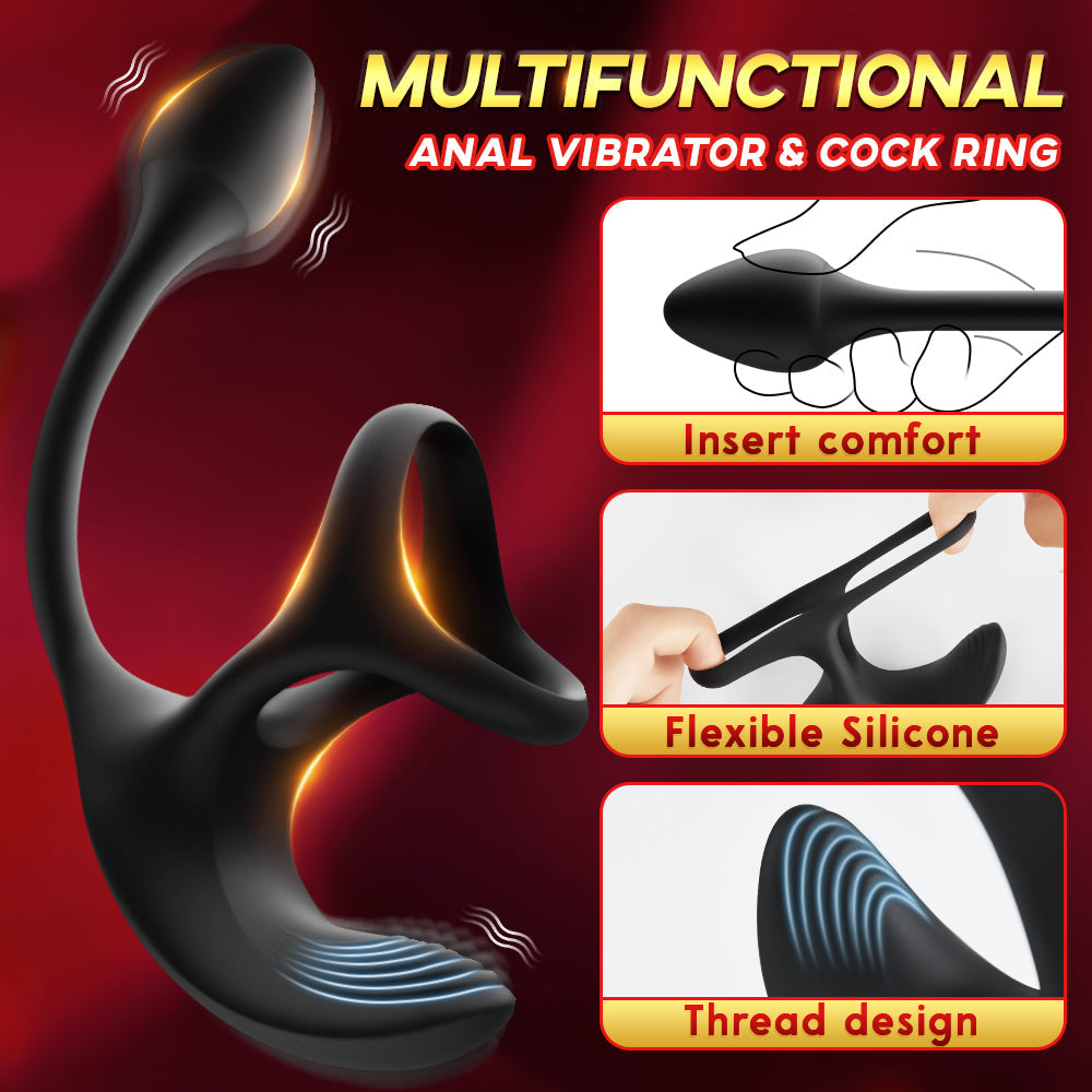 Zenith - Vibrating Anal Plug with Penis Rings BKC Zenith - Vibrating Anal Plug with Penis Rings BKC