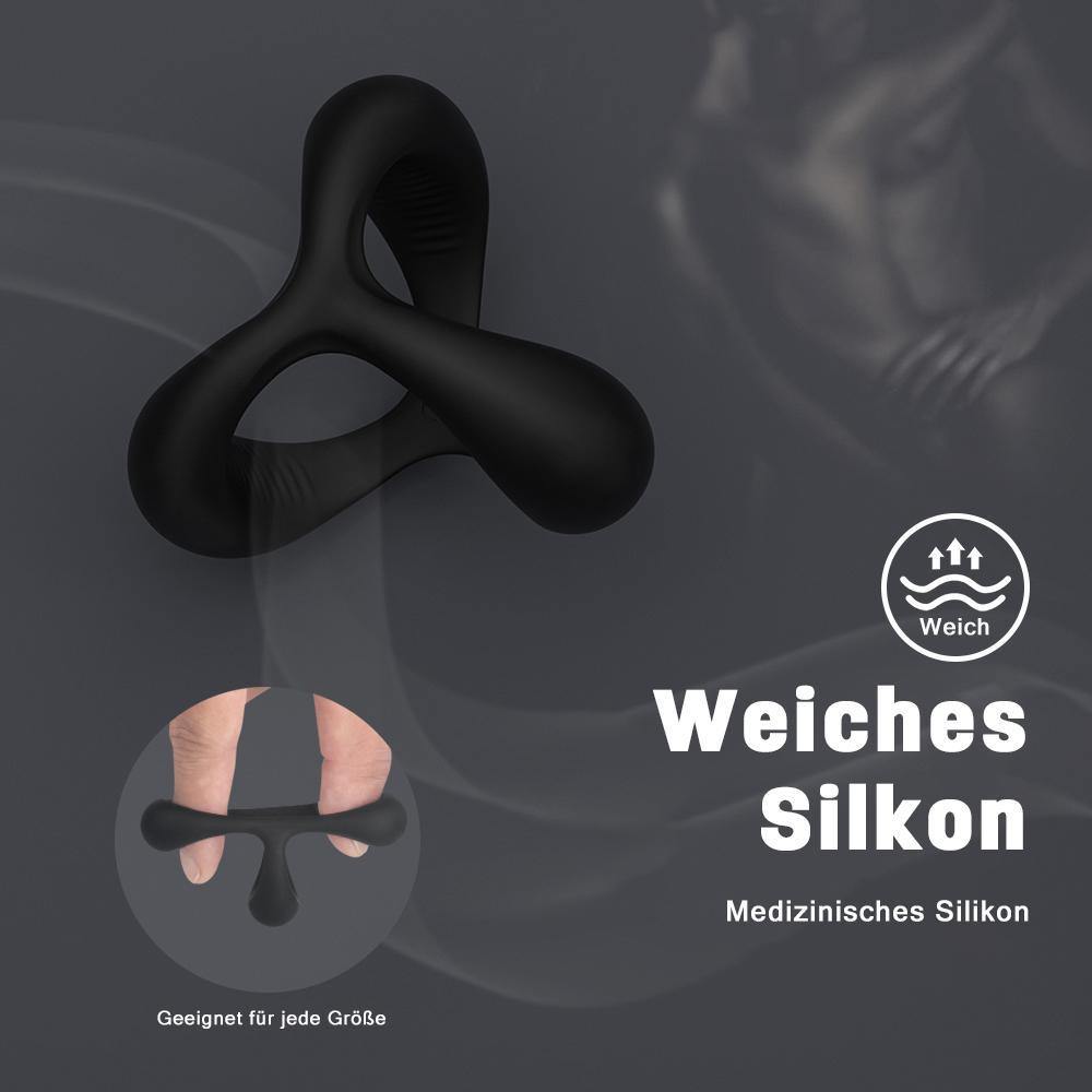 Anneau pénien trois anneaux noirs Härter Länger Größer S-HANDE